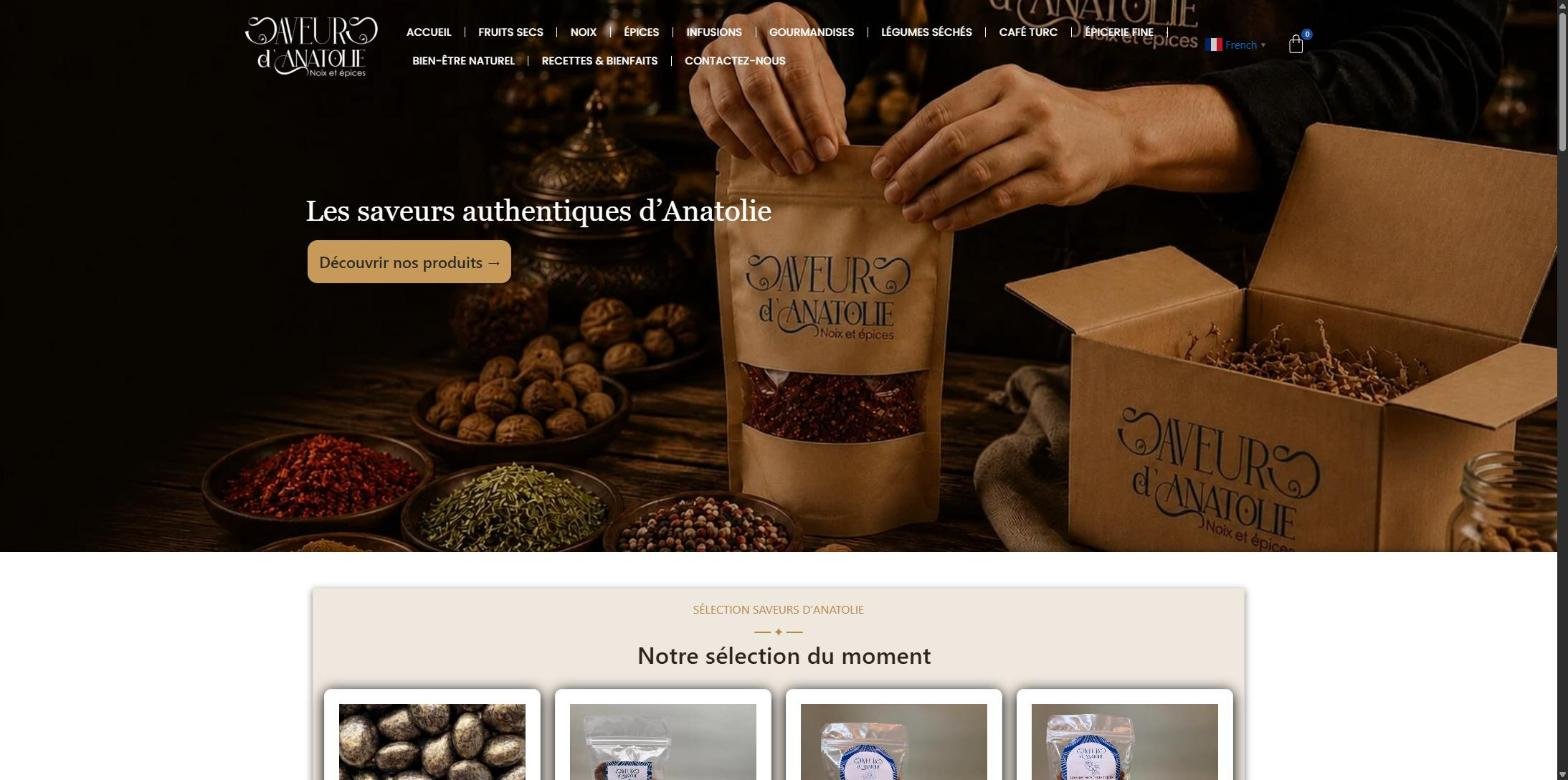 Site e-commerce Saveurs d'Anatolie